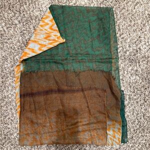 Lightweight ombré Scarf in brown Green and Orange